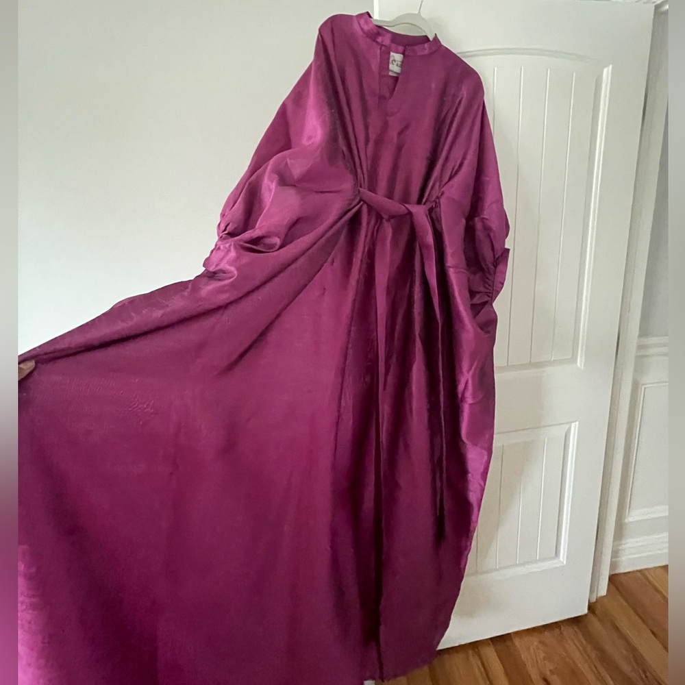 NEW belted kaftan dress One size fits most in purple - Picture 3 of 13